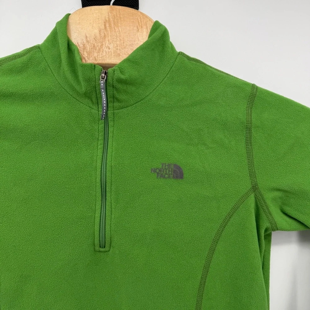 The North Face‎ Girls XL Green Quarter Zip Fleece Pullover Sweater Long Sleeve